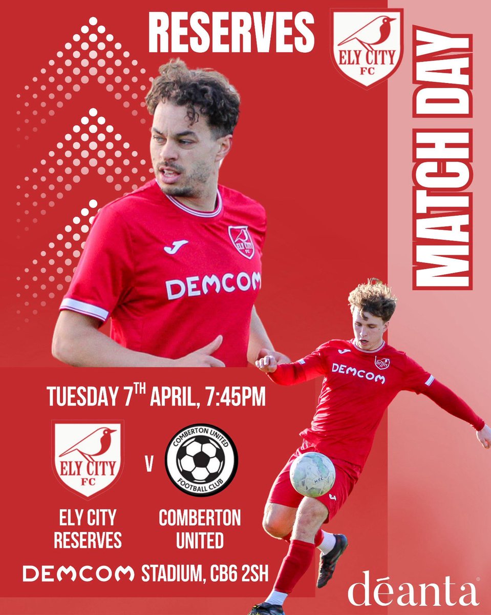ElyCityFC's tweet photo. ⚽️ MATCH DAY - Reserves back home
Tonight, as you haven’t had enough football in the last 3 days… it’s @elycityfcres v @CombertonUtd
Chasing a top 3 finish, come down and give the lads support!
🎟️ Entry on gate
🕢 1945 kick off
🍺 Bar open
#UpTheRobins #ressies #oneclub https://t.co/imKYnhj5X7