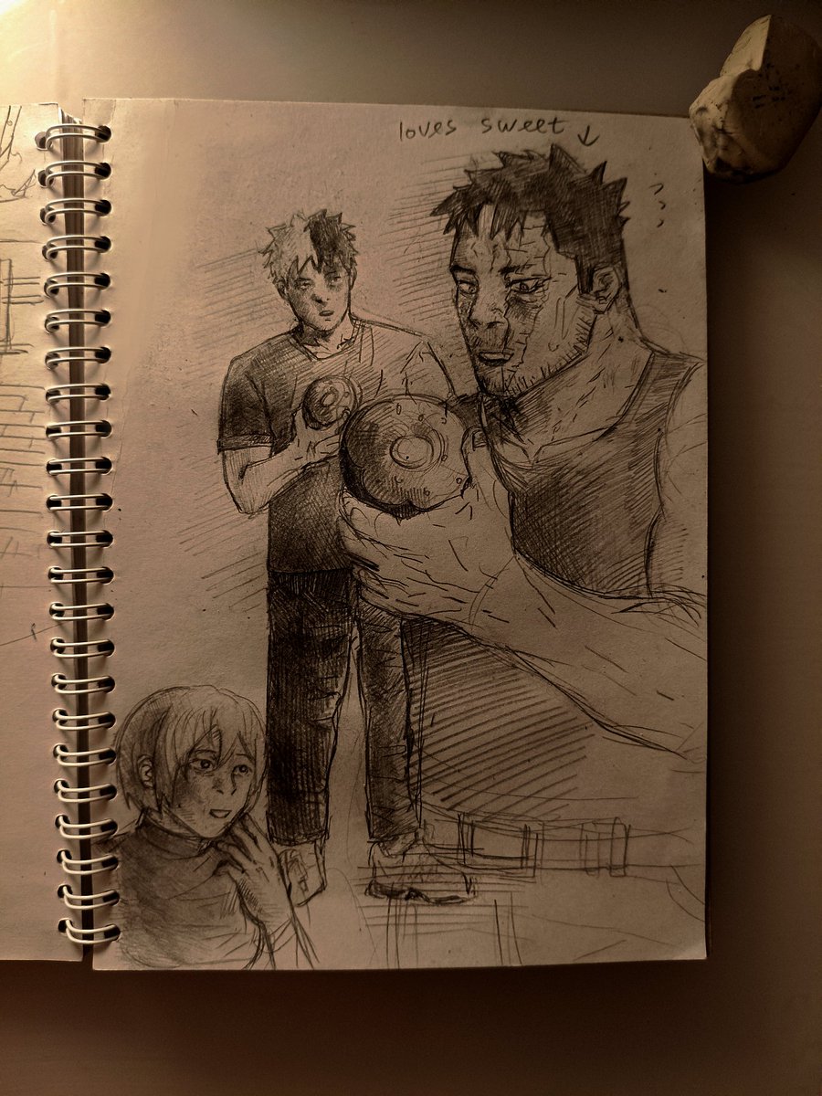 toshinori, Enji and shoto eating donuts !
#endmight