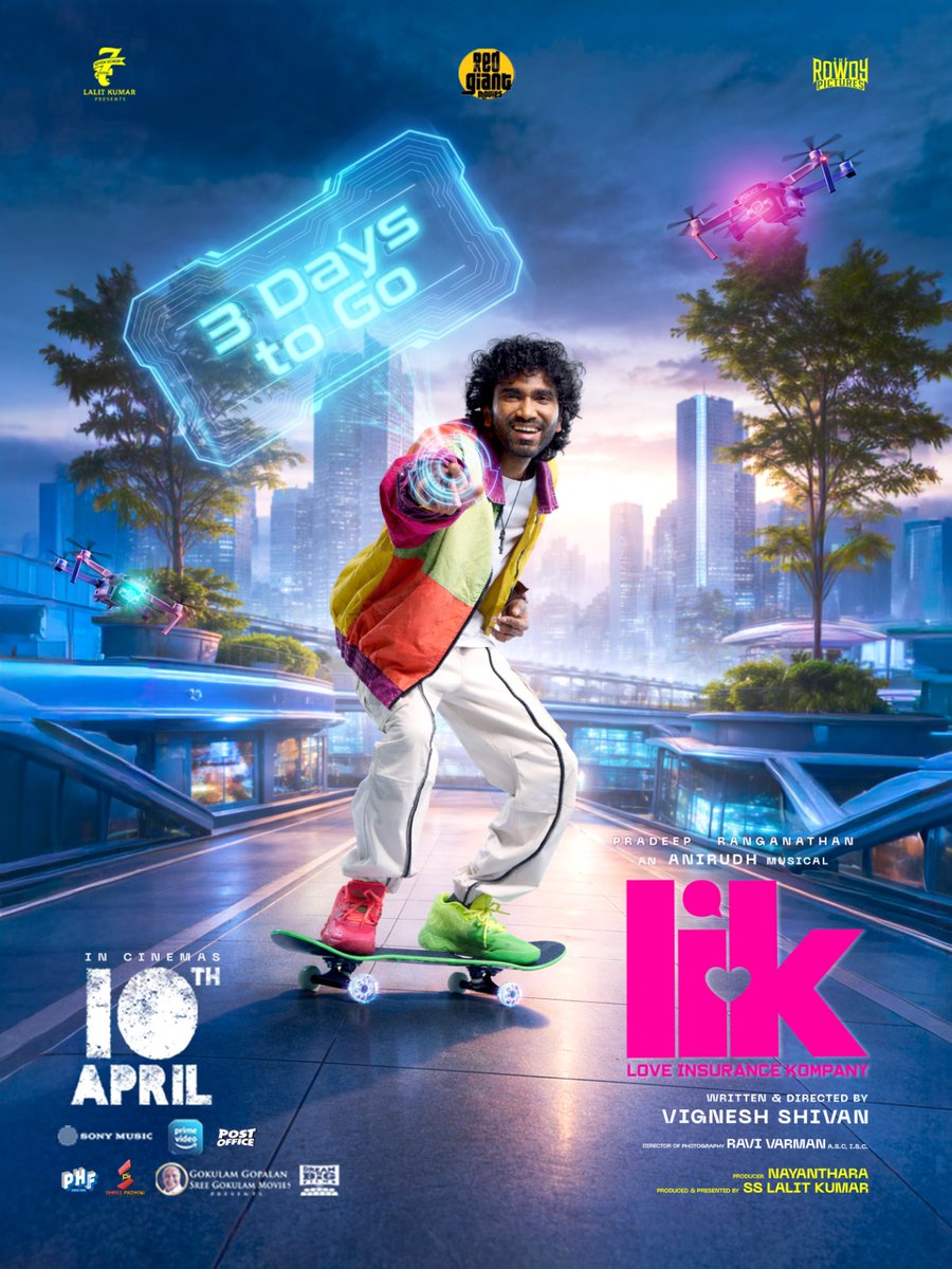 Get ready to Vibe with Vassey ❤️‍🔥

4 days to go 💥

A #Wikki Original 🎬
#LIKFromApril10 #LoveInsuranceKompany

An <a href="/anirudhofficial/">Anirudh Ravichander</a> musical 🎵 

<a href="/pradeeponelife/">Pradeep Ranganathan</a> #VigneshShivan <a href="/anirudhofficial/">Anirudh Ravichander</a> <a href="/IamKrithiShetty/">KrithiShetty</a>
<a href="/iam_SJSuryah/">S J Suryah</a> #RaviVarman 
<a href="/iYogiBabu/">Yogi Babu</a> <a href="/Gourayy/">Gouri G Kishan</a>