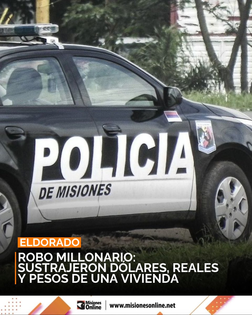 misionesonline's tweet image. Robo millonario en Eldorado 🚨: Sustrajeron unos 26 millones de pesos (dólares, reales y pesos) de una vivienda. Los delincuentes aprovecharon la ausencia familiar y la falta de seguridad.
misionesonline.net/2026/04/07/rob…
#Robo #Eldorado #Misiones #Seguridad