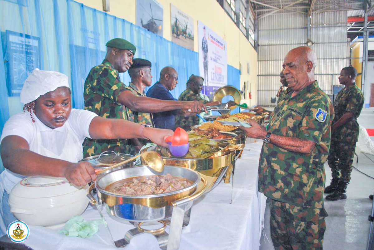 NigAirForce's tweet photo. CAS DRIVES JOINT SECURITY SYNERGY IN SOUTH-SOUTH OPERATIONS AT EASTER LUNCHEON IN PORT HARCOURT

The Chief of the Air Staff’s Easter Luncheon with frontline personnel of the Air Component, Joint Task Force South-South, Operation DELTA SAFE (OPDS) was held on 6 April 2026 at NAF Base Port Harcourt, further underscoring the Nigerian Air Force’s (NAF) unwavering commitment to troop welfare, frontline motivation, and sustained operational effectiveness. The Special Guest of Honour, the Chief of the Air Staff, Air Marshal Sunday Kelvin Aneke, was represented by the Chief of Logistics, Headquarters NAF, Air Vice Marshal Hassan Yurkusi, whose presence reflected the Service’s leadership-driven approach to sustaining morale and operational momentum across critical theatres. The event brought together personnel of the Air Component alongside representatives of sister services, other security agencies, NAF veterans, corps members, field support representatives on the T129 ATAK helicopters, and other distinguished guests, projecting the unity of purpose currently driving national security efforts in the South-South.

The programme featured a welcome address by the Air Component Commander, who commended personnel for their resilience, professionalism, and mission focus in support of ongoing operations. In his remarks, Air Vice Marshal Hassan Yurkusi conveyed the CAS’s profound appreciation to troops for their sacrifices and steadfast commitment to safeguarding critical national assets and preserving stability in the Niger Delta region. He reaffirmed the NAF’s resolve to continue providing the operational support, logistics backbone, and welfare enablers required to sustain the current tempo of joint operations. A goodwill message by the Commandant, Nigerian Navy Ship (NNS) ONNE, further highlighted the strong inter-service cooperation and shared commitment of security stakeholders to peace, safety, and economic stability in the region.

The Easter engagement significantly boosted troop morale and further reinforced the spirit of inter-agency synergy within the theatre. Beyond its ceremonial significance, the occasion projected a reassuring national message of unity, resilience, and confidence in the Armed Forces’ collective efforts to secure the nation’s strategic environment. It also reflected the NAF’s people-centric leadership philosophy and its continued role in fostering the peace, stability, and operational cohesion required for national growth and prosperity.

#NAF #AirPower #OperationDeltaSafe #OPDS #SouthSouthSecurity #JointOperations #TroopWelfare #MissionReadiness #NationalSecurity #PortHarcourt #PeaceAndStability