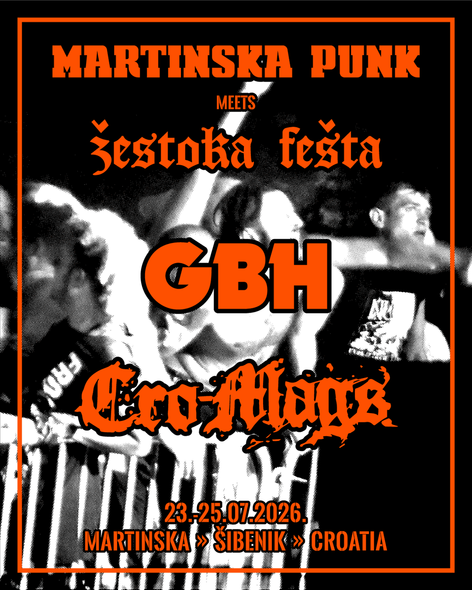 GBH i Cro-Mags predvode ovogodišnje izdanje festivala Martinska Punk meets Žestoka fešta, koji se održava 23. – 25. 7.  na Martinskoj u Šibeniku. #punk #metal #hardcore #festival #Sibenik #Martinska
pozitivanritam.hr/festivali/svje…