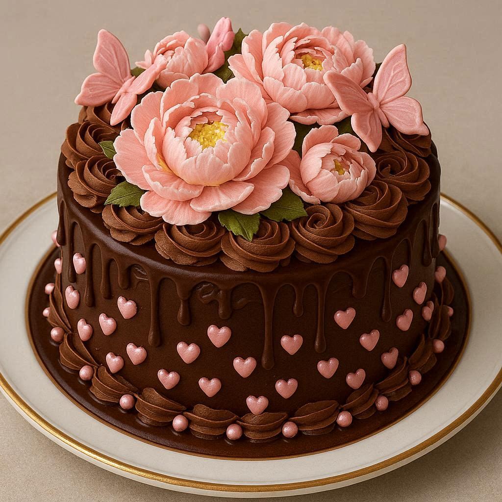 cosmos202509's tweet photo. ピンクの牡丹と蝶のチョコレートケーキ✨
💗#AIpeony🦋#AIbutterfly
🍫#AIchocolate🎂#AIcake https://t.co/L0m8Qj6g4T