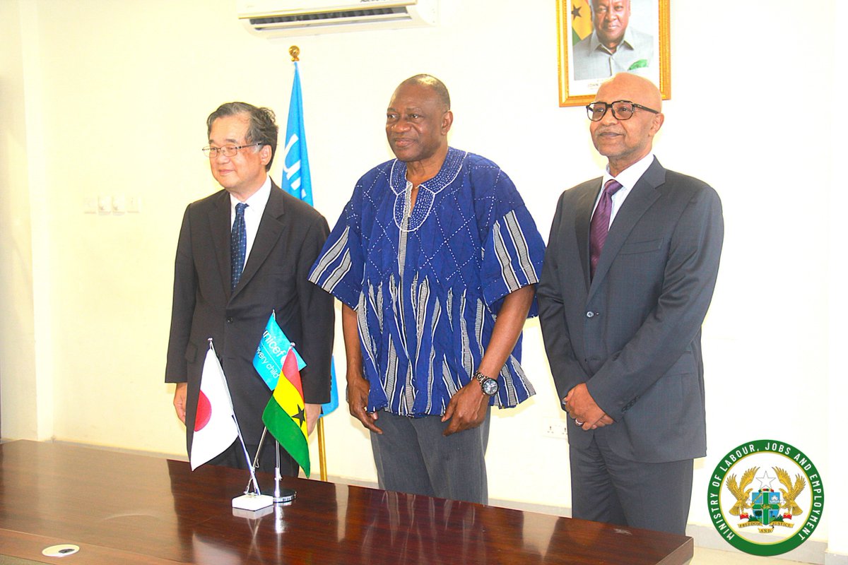 ChildLabourUnit's tweet photo. The Ghana–Japan Public-Private Partnership Against Child Labour has officially launched! 🇬🇭📷 

Funded by TICAD, the initiative will reach 13,000+ beneficiaries through community‑led prevention and responsible business practices. 
#EndChildLabour #TICAD #GhanaJapan https://t.co/awMw77jERY