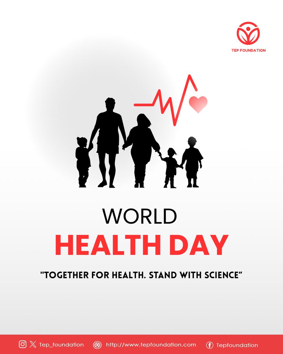 Tep_foundation's tweet photo. On this World Health Day, we join the global call to turn scientific evidence into action. Together, we can build a healthier world.

#WorldHealthDay #StandwithScience #globalhealth https://t.co/s58KbbJa2t