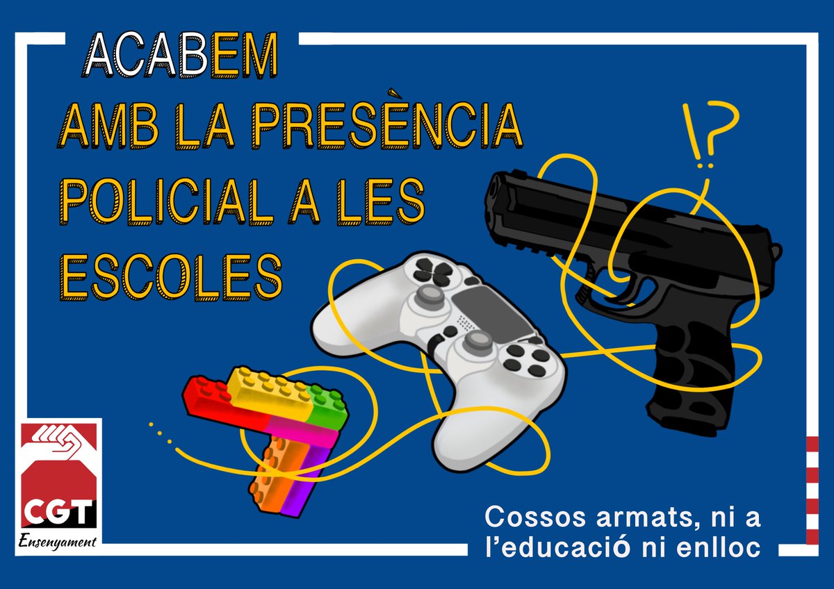 cgtenseponent's tweet photo. FIL ⬇️
Fa un parell d'anys des de l'afiliació de @cgtenseponent  vam apostar per fer una campanya que, almenys, ajudés a reflexionar  sobre la presència policial als centres educatius de Catalunya https://t.co/xihG3E0bCL
