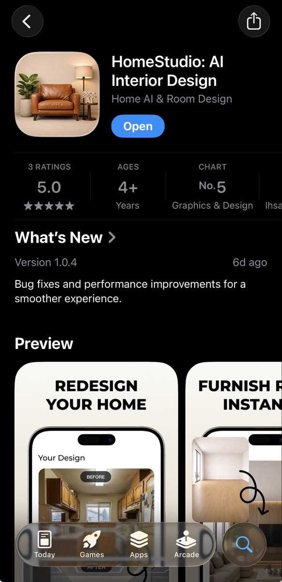 cemilsvm's tweet image. Home Studio AI has reached Top 5 in the Graphics &amp;amp; Design category 🚀

You can design your home with AI in seconds and instantly visualize your ideas.

👉 Try it here: homestudioai.app/download