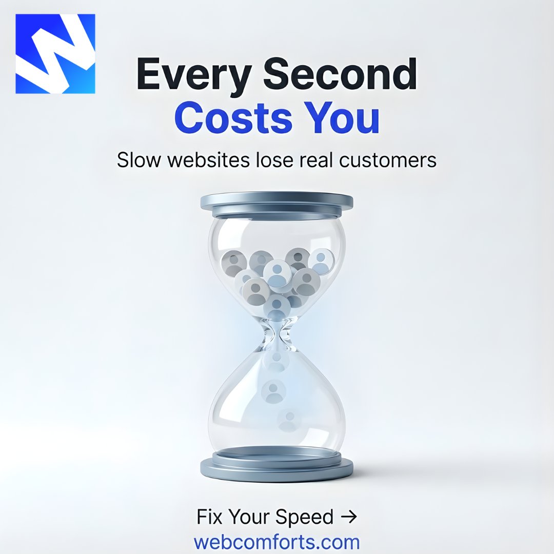 webcomforts's tweet photo. Every second your website takes… someone leaves.
Not later. Not maybe. Right now.

Don’t let slow speed cost you, real customers.
https://t.co/HLiVmPeWGv

#websitedesign #webperformance #digitalgrowth #seo #onlinebusiness #userexperience #webcomforts https://t.co/NMGbLZdsdr
