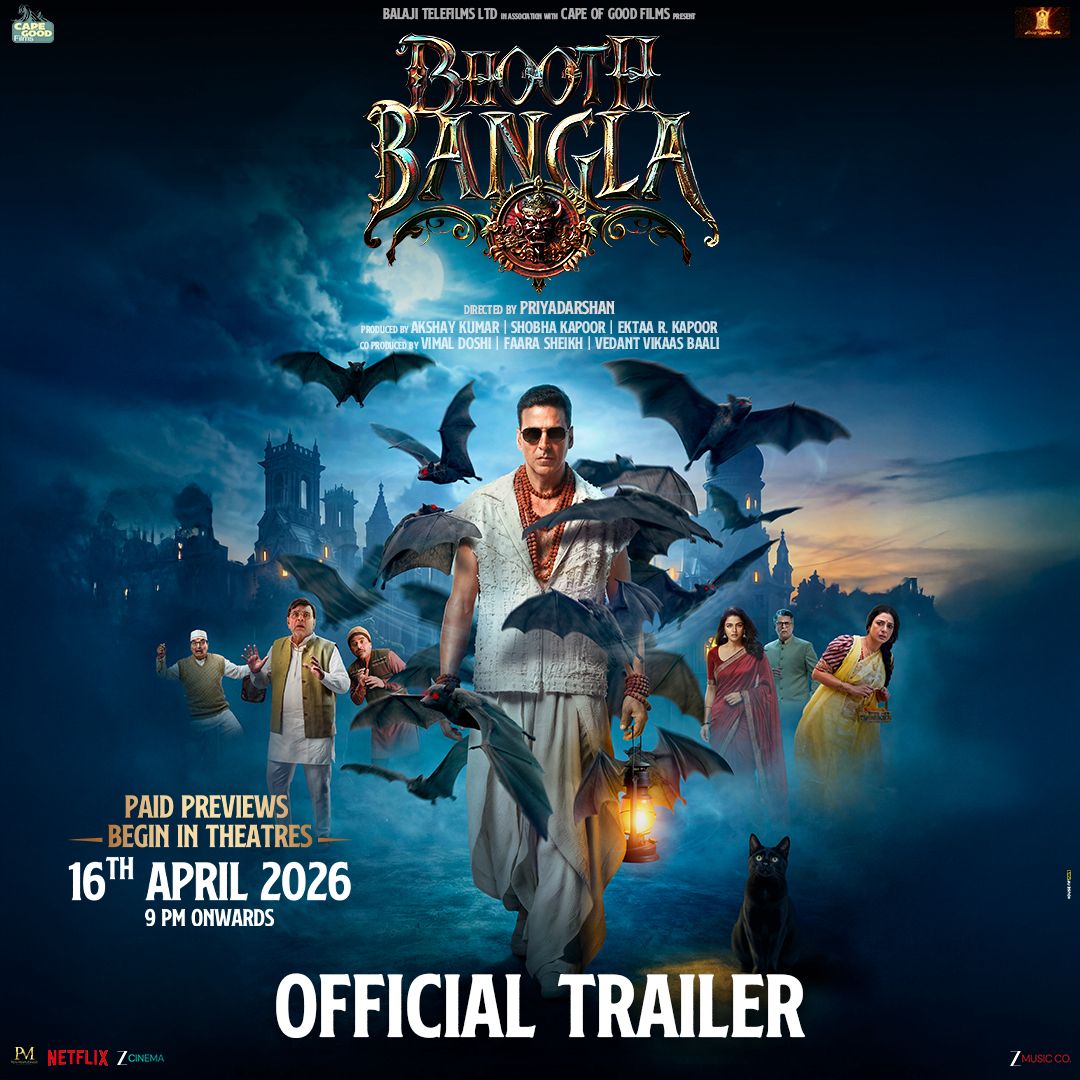 runa_ashish's tweet photo. The wait is finally over! The trailer of #BhoothBangla is out. Paid previews in theatres from 16th April 2026, 9 PM onwards!
@priyadarshandir @akshaykumar @WamiqaG @EktaaRKapoor @balajimotionpic #AkshayKumar #Priyadarshan #WamiqaGabbi https://t.co/sPJPZJ3gtR