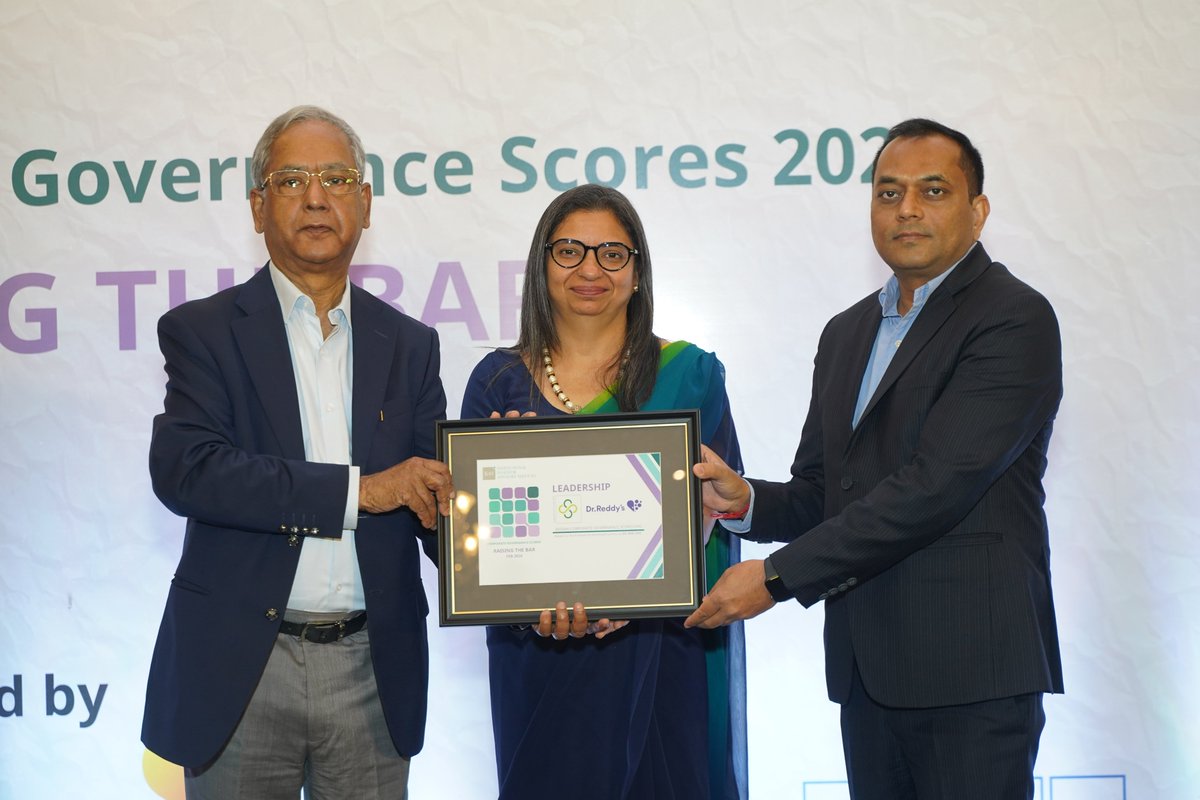 drreddys's tweet photo. We have been recognised for the third consecutive year in the 'Leadership' category of the Indian Corporate Governance Scorecard 2025, a joint initiative of Institutional Investor Advisory Services, the International Finance Corporation, and Bombay Stock Exchange.
#WeAreDrReddys https://t.co/z74eMhevvI
