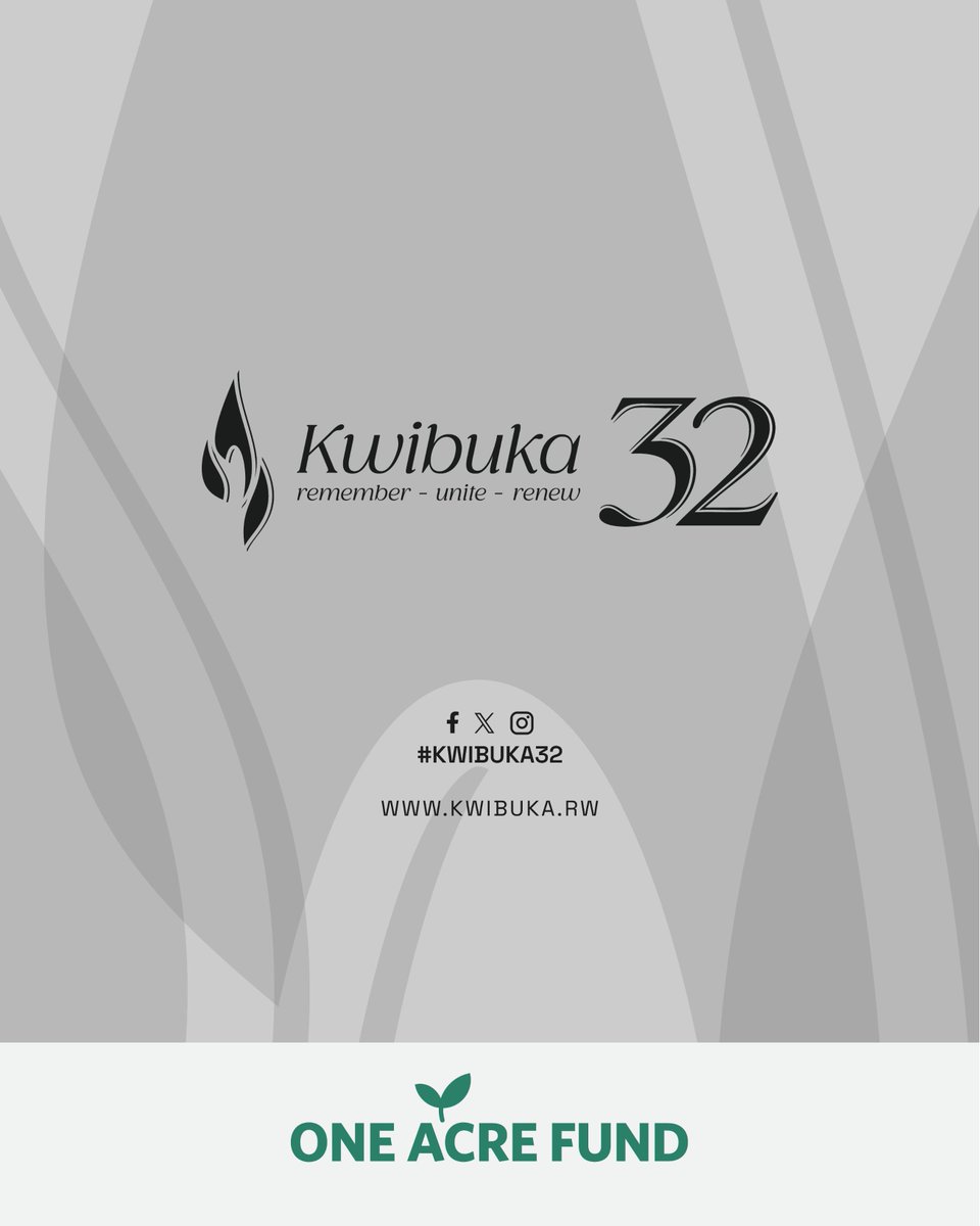 oneacrefundRW's tweet photo. Today marks the 32nd commemoration of the 1994 Genocide Against the Tutsi. @oneacrefundRW joins Rwandans and friends around the world to honor the victims of this tragedy and stand in solidarity with survivors and their families. Remember, Unite, and Renew. 🕯��🇷🇼 #Kwibuka32 https://t.co/F23hRTz6xw
