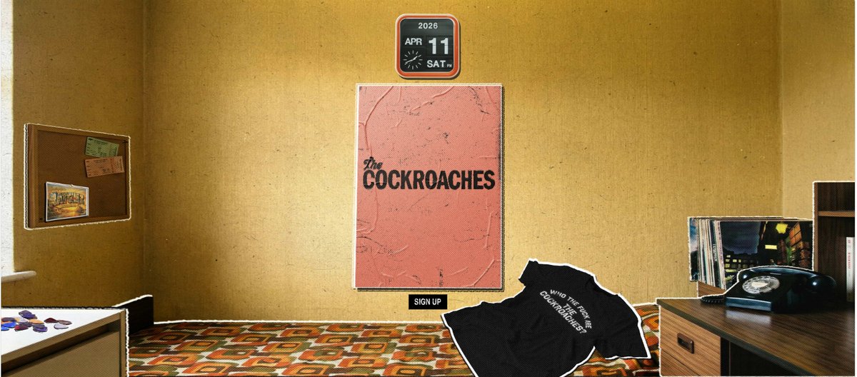 sato30low's tweet image. Cockroaches のベッドルームにTシャツが登場。しかもクリックすると一瞬Storeのページに飛びそうになります。まだstoreは準備中のようです。このTシャツはあまり欲しくはないですが...
#RollingStones #Cockroaches