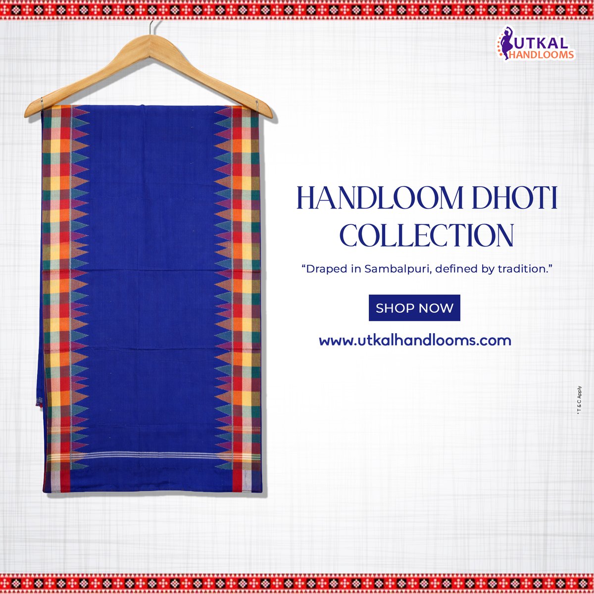 Utkalhandlooms's tweet image. Handloom dhoti by Utkal Handlooms. Vibrant Sambalpuri design with traditional elegance.

#UtkalHandlooms #Dhoti #Handloom