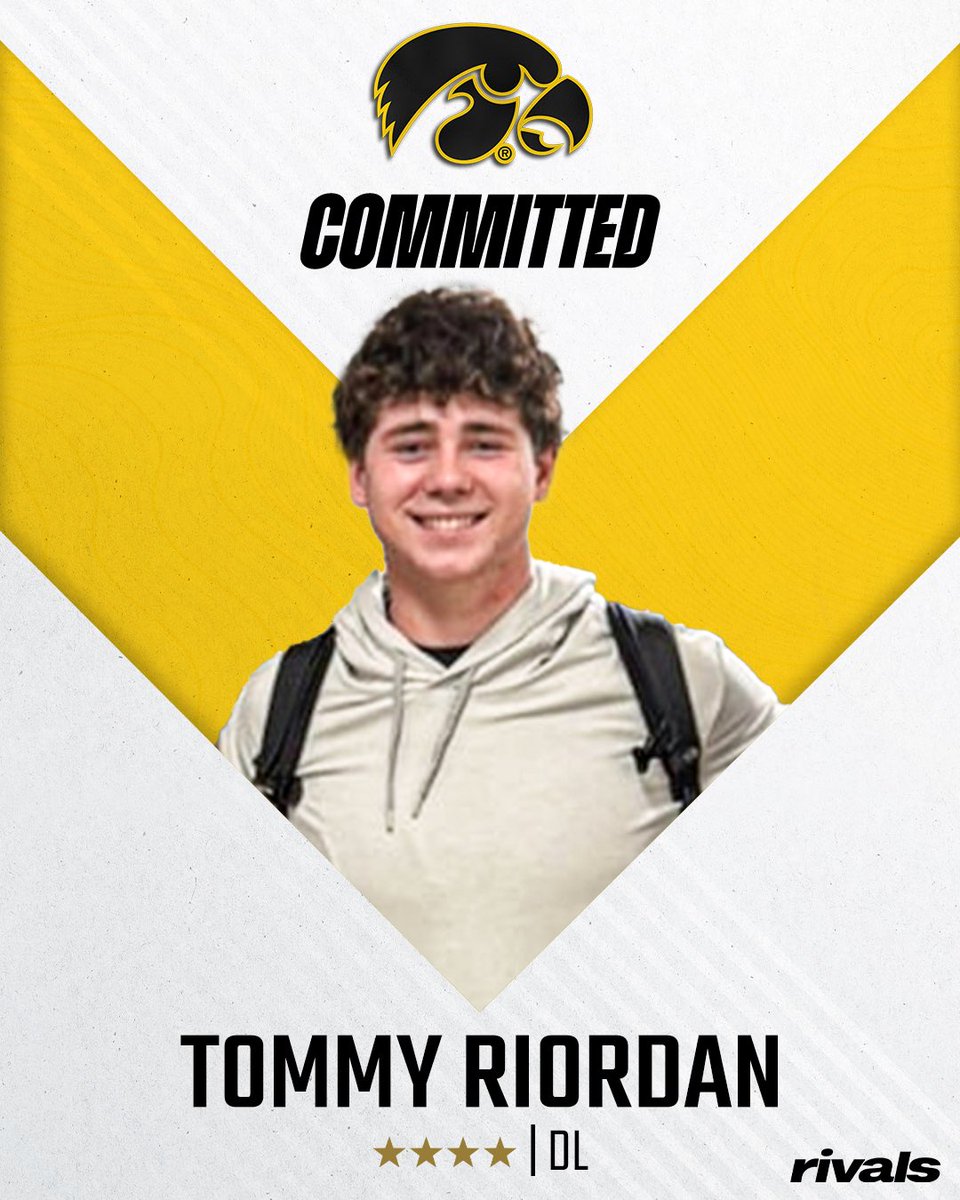 🚨BREAKING🚨 4-star DL Tommy Riordan has committed to Iowa🐤

Read: on3.com/rivals/news/in…