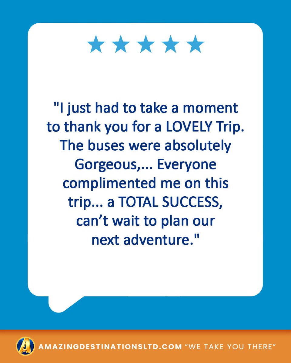 AmazingDest's tweet image. ✍🏾 We love hearing from our happy travelers! Ready to plan your group’s next #5Star getaway? Let us handle all the details! Contact us at the link in our bio. #AmazingDestinations, "We take You There!"