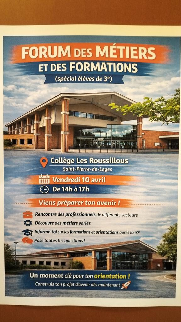 roussillous's tweet photo. Forum des métiers et des formations du collège : un moment clé pour faire des choix éclairés. @actoulouse @DSDEN31 https://t.co/e7hL6ENHsp