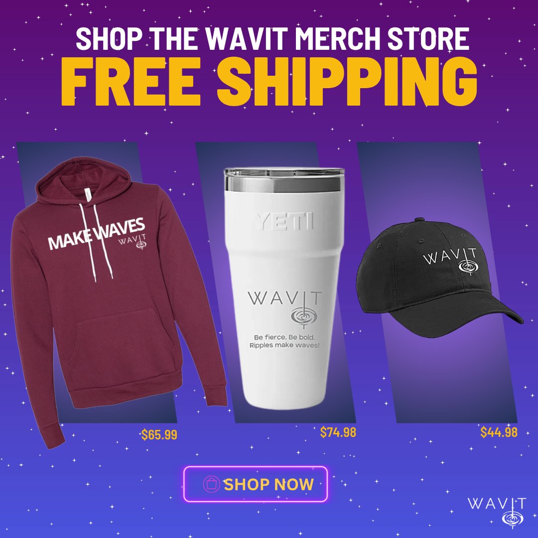 WomeninAVIT's tweet photo. Support the movement. Shop the WAVIT Merch Store and help drive women in tech forward, with free shipping on every order.  https://t.co/vqBjLeqo6S

#WomenInAVIT #Leadership #TechMerch #MakeWaves https://t.co/ZwGmVnHqHf