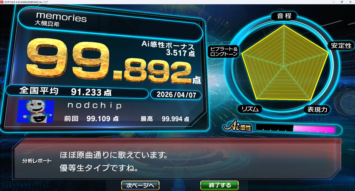 nodchip@tanuki- tweet media