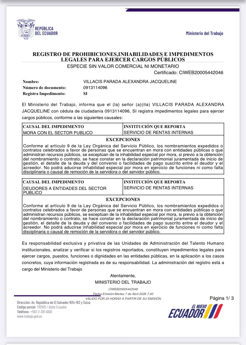 Alexandra Villacís Parada tweet media