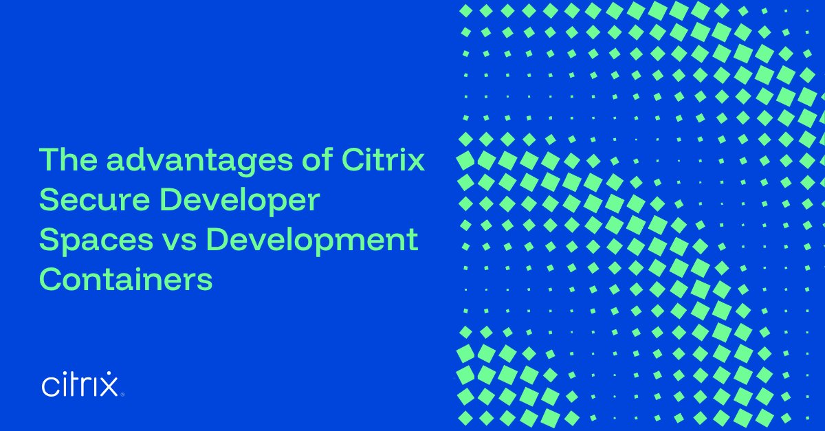 citrix's tweet image. In modern software development, developers want speed while IT demands security. What if we told you #Citrix Secure Developer Spaces (SDS) gives you both? 👀

Here's a look at the advantages of SDS vs Development Containers: bit.ly/4rZ6uz3