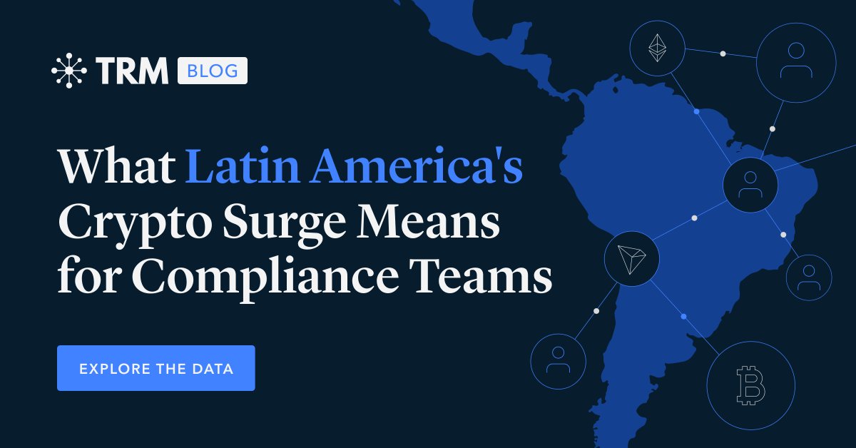 trmlabs's tweet image. 🌎 Latin America is one of the fastest-growing #crypto markets globally — and one of the most complex for compliance.

#Stablecoins, like USDT and USDC, are now core payment rails, driven by inflation, dollar scarcity, and real-world demand.

But the same infrastructure is being