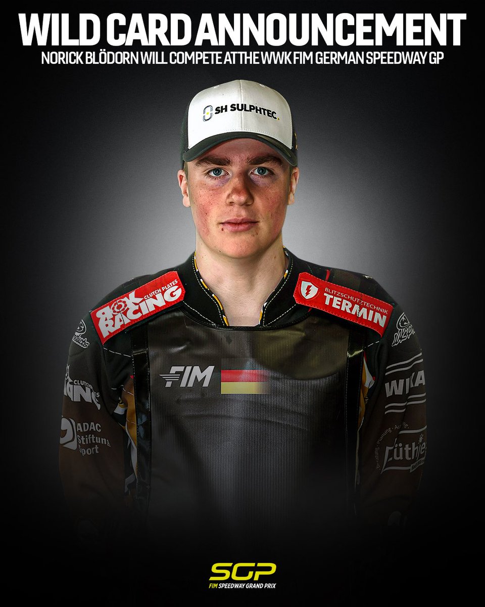 SpeedwayGP's tweet image. 🚨ANNOUNCEMENT🚨

Norick Blödorn will wildcard in front of his home crowd in Germany for the opening round of the season! 🇩🇪

#SGP