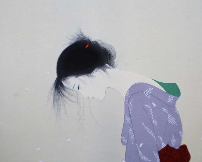 昨日ご紹介した中島潔さんの原画作品「晩秋」はさすがに手が出ないので、別作品の木版画を落としました。自分への退院記念のプレゼントよ。 