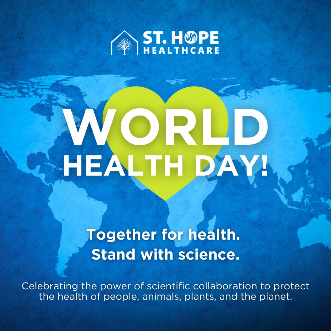 Offering_Hope's tweet photo. World Health Day reminds us that better health starts with coming together. 🌍

This year’s theme, “Together for health. Stand with science.” highlights the power of collaboration to protect people and our communities.

At SHH, that commitment shows up every day—through care, connection, and a shared goal of healthier lives for all. 💙

#StHopeHealthcare #WorldHealthDay #Healthcare