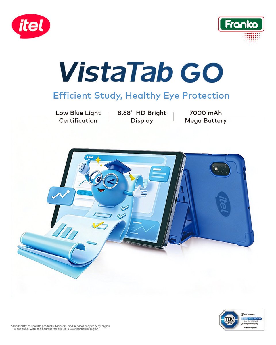 Smart learning meets all-day power with the VistaTab GO. ⚡📚

Get yours TODAY at Franko. 👇

📞 0302225651 | 0246422338
📲 WhatsApp: 0503607980

#franko #VistatabGo #itelmobile #tablet