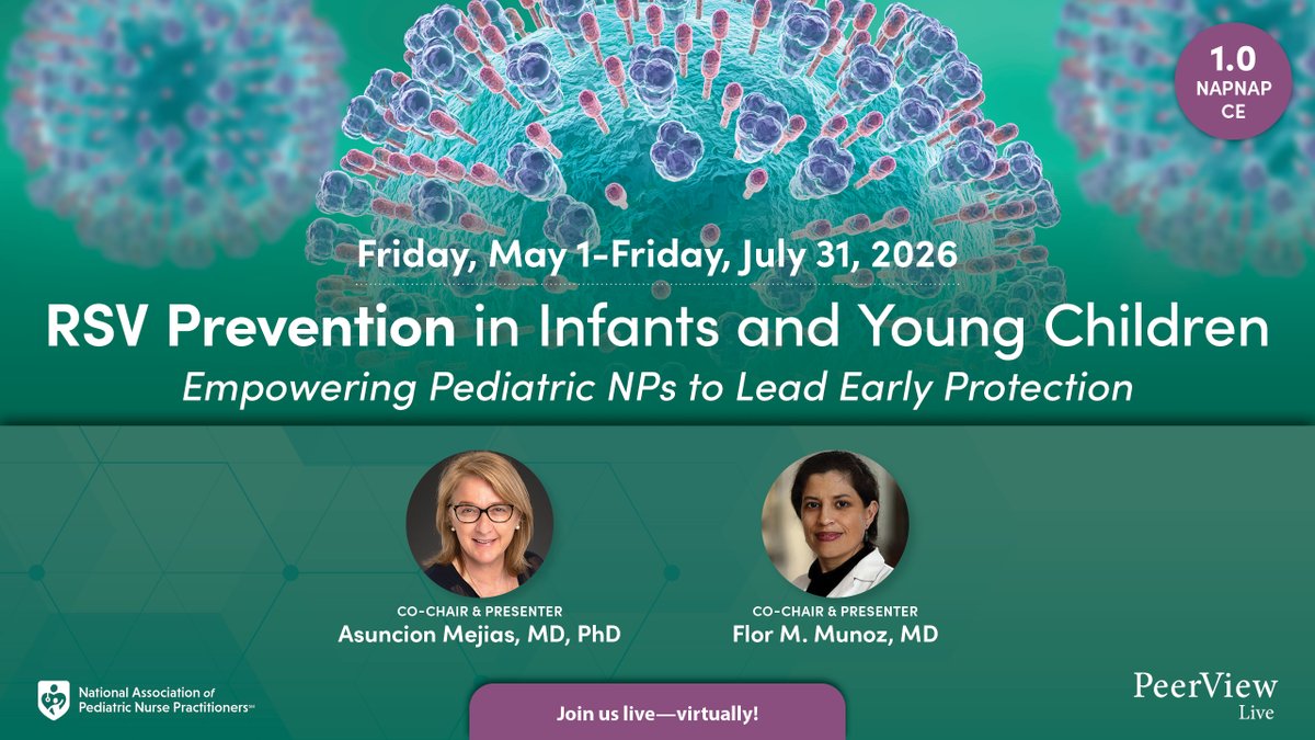 PeerView's tweet photo. Join us for an #RSV #MedEd event. Follow @PeerView for more #MedEd content! https://t.co/ih3g7CnZ1n #InfectiousDiseases #NPsforKids https://t.co/SAwOdZvvqM