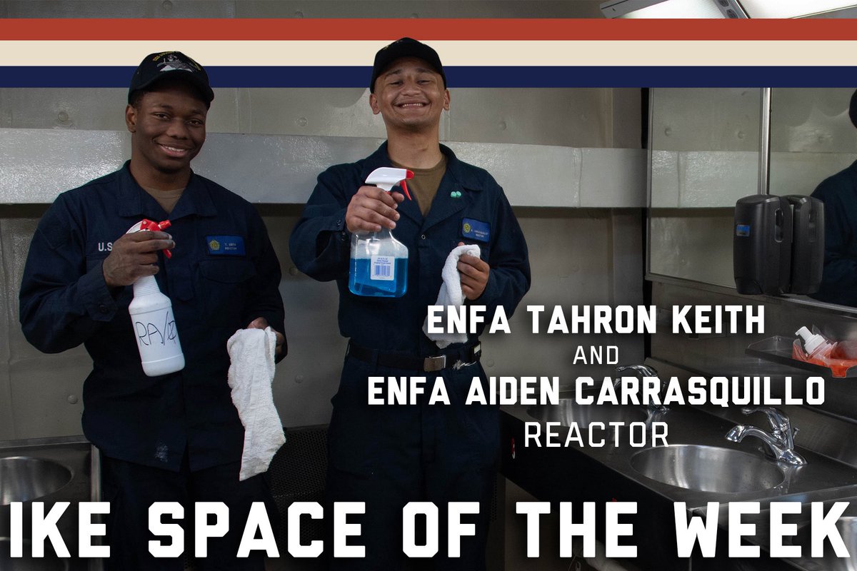 TheCVN69's tweet image. Give it up for these IKE Sailors! 👏🏼 

Warrior of the Week ⚓️ - LSSN Alexa Acevedo

GQ Player of the Week 👨‍🚒 -  PSSN Jonathan Edwards

IKE Space of the Week 🧼 -  ENFA Tahron Keith and ENFA Aiden Carrasquillo

Together we are #GreaterEachDay!

#IKESTRONG #MightyIKE