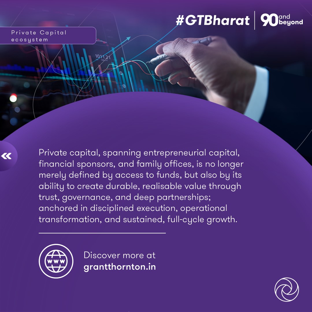 GrantThorntonIN's tweet image. #GTonEcosystems | Through our Private Capital ecosystem, we continue to work alongside stakeholders across every phase of the journey, helping them prepare, partner, and perform across cycles.

#PrivateCapital #ValueCreation #InvestmentStrategy #Governance #ESG