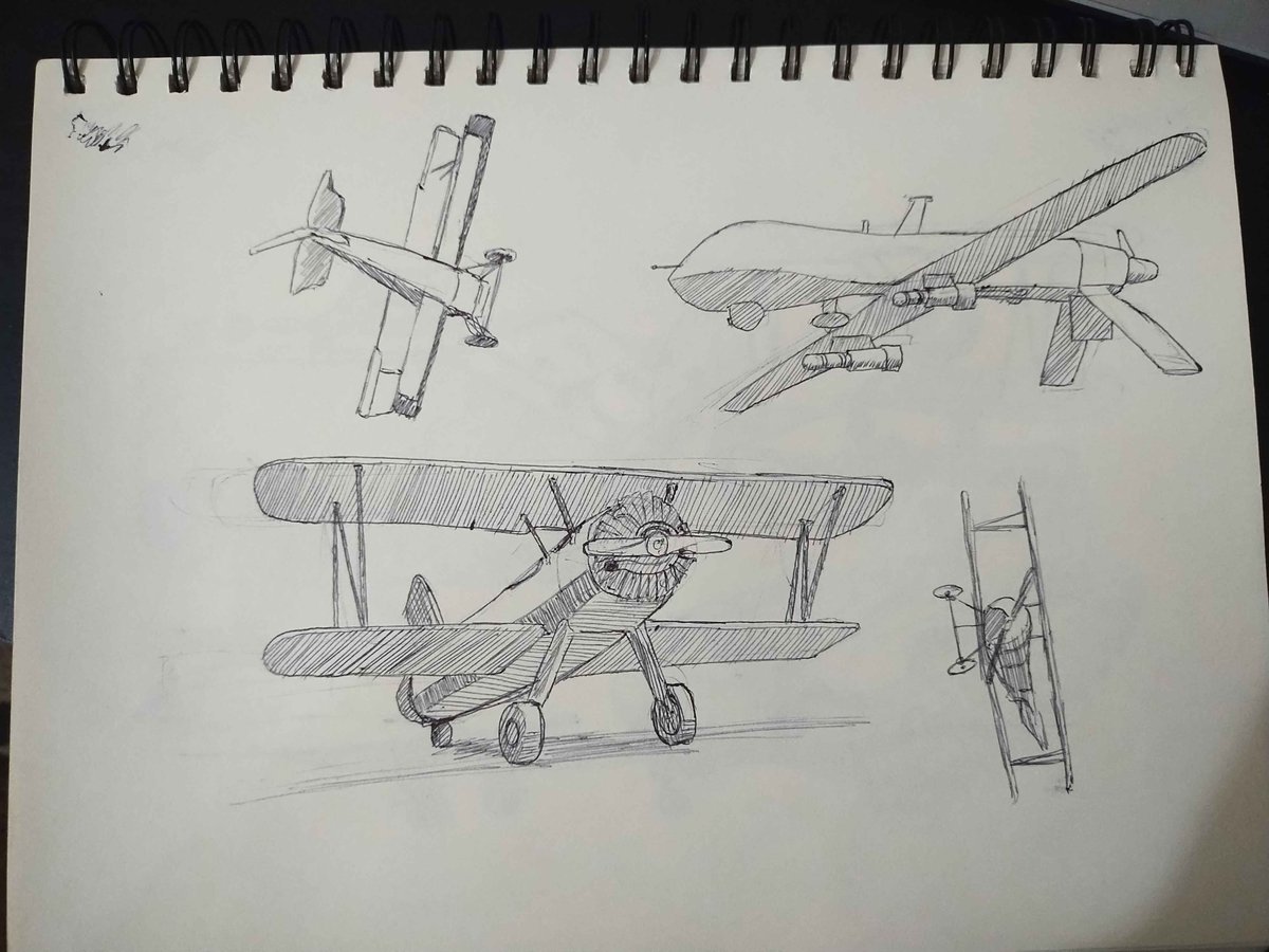 Some more vehicles and planes.  That's it, I'm done!  Not much help sketching-wise, but it's been a huge help for my observation skills.  Mostly happy I can use erasers again though.