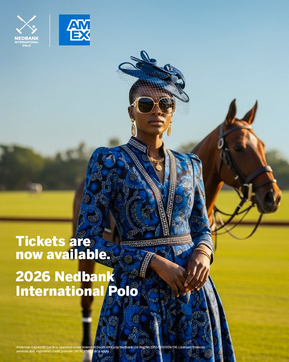 Nedbank's tweet image. Join us for a day of world-class sport, elevated experiences, and refined style all under the theme of 'Africa in full colour'.  

Secure your tickets to the Amex Café or Amex Picnic before they sell out.

ow.ly/ionI50YEU2S