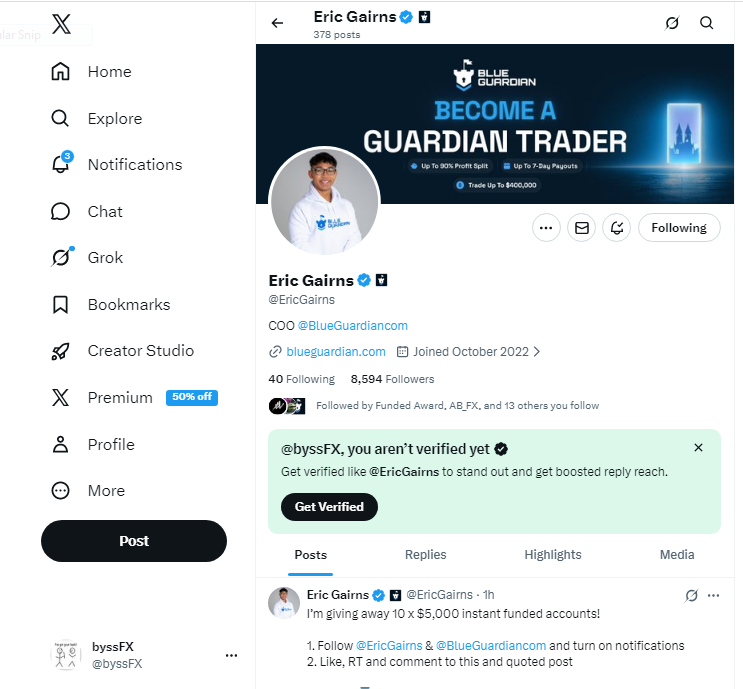 byssFX's tweet photo. @EricGairns @BlueGuardiancom All done thank you in advance https://t.co/Jmn5KRjTq5