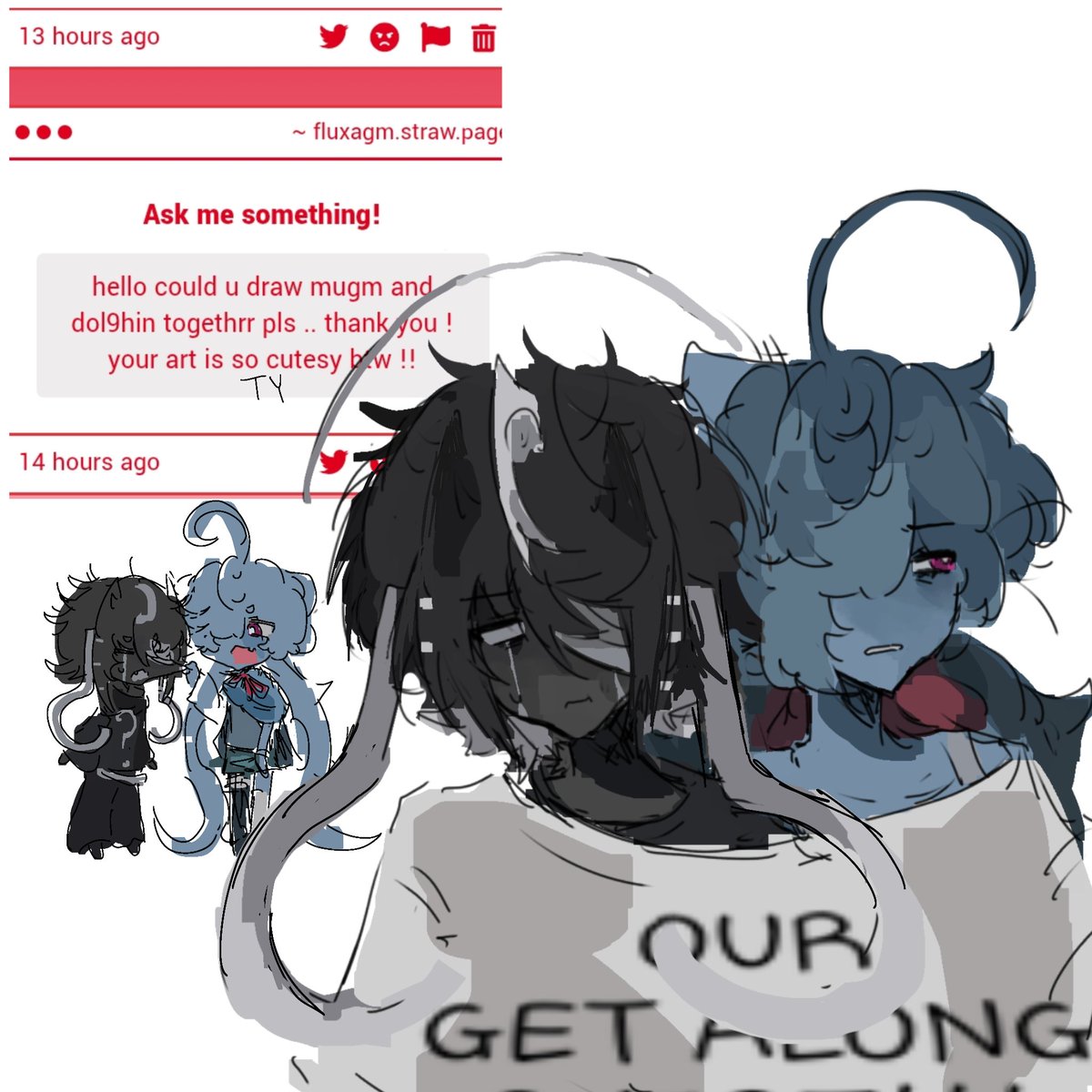 Fluxaratapa's tweet image. Best friends
#dol9hinfanart #mugmfanart