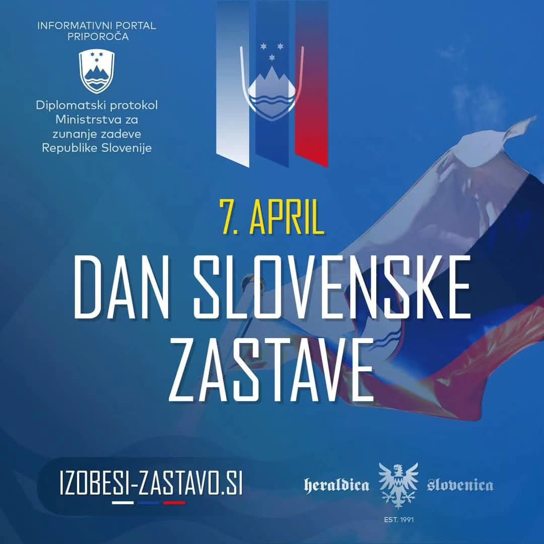 HeraldicaSVN's tweet photo. 7. APRIL - DAN SLOVENSKE ZASTAVE 🇸🇮

Na današnji dan se spominjamo 7. aprila 1848, ko je pred 178 leti slovenski domoljubni študent Lovro Toman s somišljeniki prvič razvil slovensko tribarvnico na Wolfovi ulici 8 v Ljubljani. 

https://t.co/uMZI3XWtrX https://t.co/QQ4DnNvh4q