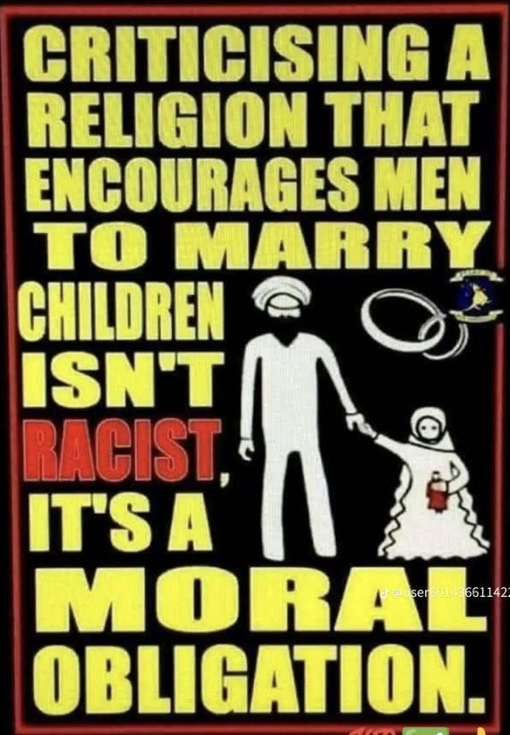 Sprangooh's tweet photo. Mohammed based his ridiculous fairy tale book, the quran, on his obsession with boobs and pedophilia.  Islam has brainwashed millions of weak-minded idiots who cannot think for themselves and are spoon-fed lies upon lies.  Sharia law is for pedophiles and brainless retards. https://t.co/QKX4I5GfY5