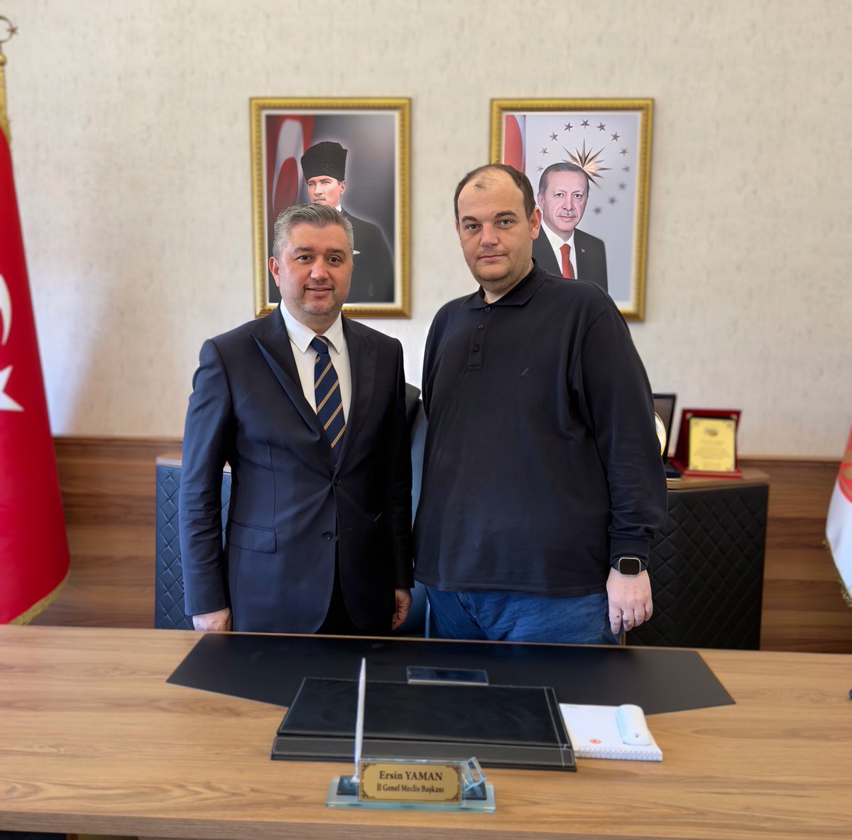 Sinop İl Genel Meclisi Başkanlığı görevine yeniden seçilen <a href="/ersinyaman5757/">Ersin Yaman</a> başkanıma hayırlı olsun ziyareti… Sinop için hep birlikte daha güzel işlere!