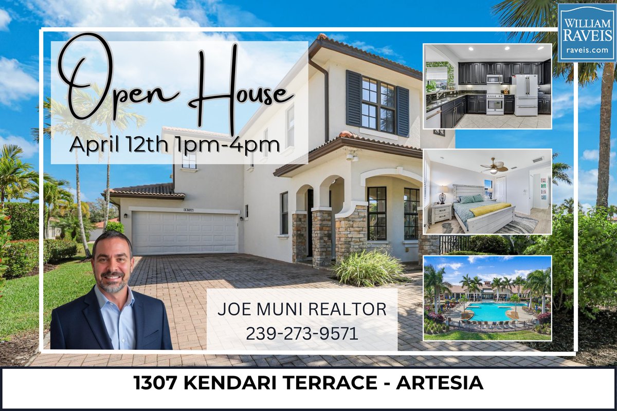 joemuni's tweet photo. 🏡 OPEN HOUSE THIS SUNDAY!🔥
April 12 , 1pm-4pm - 1307 Kendari Terrace
https://t.co/NIeE9mzap6
Come tour this beautifully updated 3 bed / 2.5 bath Artesia gem!🌴💎
#ArtesiaOpenHouse #NaplesRealEstate #OpenHouse #SouthwestFlorida https://t.co/O7TeLpx6C5