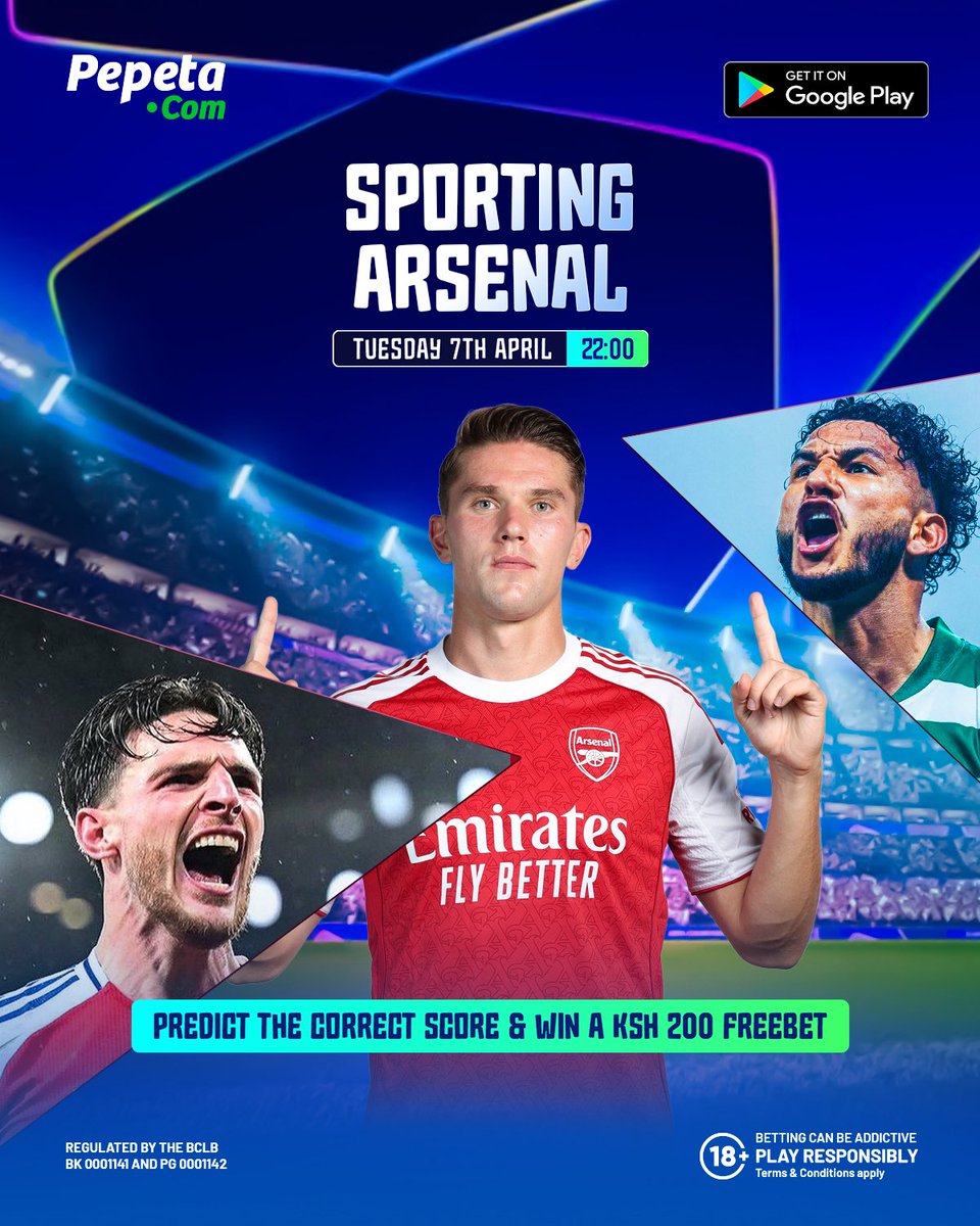 After 2 back to back defeats, Arsenal are back on the field this Tuesday as they face Sporting Lisbon in the Champions League Quarter Finals.

The Gunners watapata over 3.5 ama Sporting itaendeleza Arsenal's losing streak?
Play now on this and more exciting games
Predict the