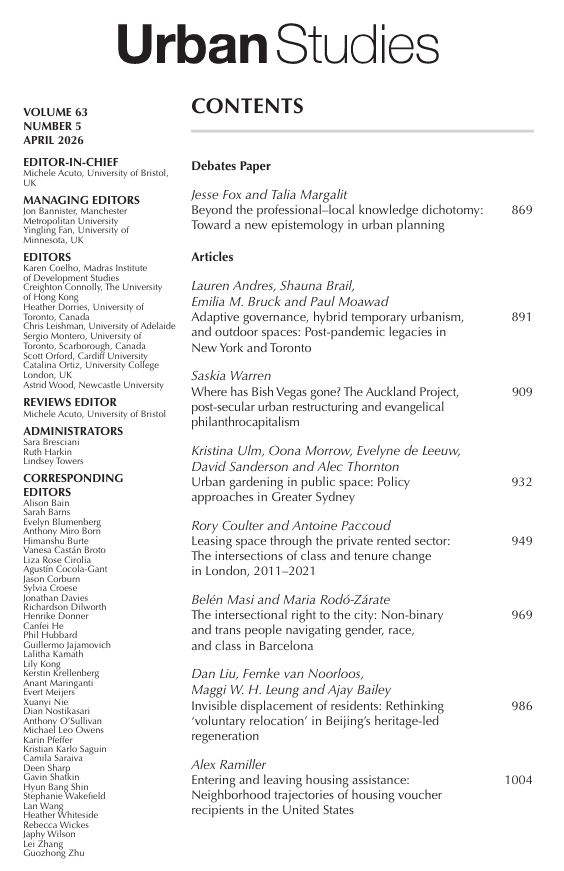 Urban Studies Journal tweet media