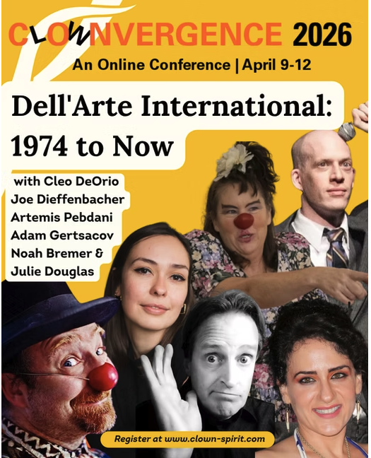 clownlink's tweet photo. It's clownvergence this week, an online summit for all things #clowns  Over 30 sessions for all kinds of clowns.  And I am speaking on a panel about the past and future of the Dell'Arte school.  Sliding admission fee! More info: https://t.co/bccbuX9X5V https://t.co/7Zm2lKeNRT