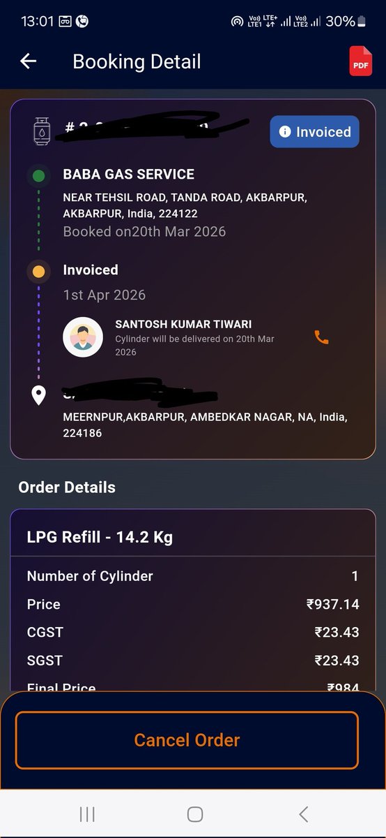 ramesh_5050's tweet photo. @IndianOilcl I booked on 20-March-2026
Still not yet delivered, no update.
Even for cancellation no option is provided if not delivered in time,
If I cancel, then it will be my fault only. https://t.co/Mzmg7nhDQ7