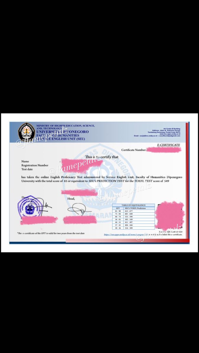 flamepetalz's tweet photo. 🌸Joki TOEFL SEU Undip🌸

open jasa joki toefl seu undip! 
pengerjaan online dan full garansi lulus, boleh langsung dm atau wa di bio yaa🧚🏻‍♀️✨

#jasajoki #jokitoefl #zonauang https://t.co/c6JEdAY73N