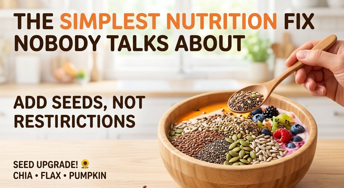 GoHealthHawk's tweet photo. The simplest nutrition fix nobody talks about:
→ add seeds, not restrictions.
You don’t need another diet.
You need structure your body actually recognizes. https://t.co/Rm074OzLjl