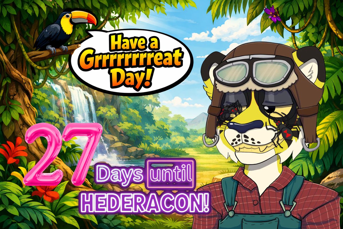 Day 54: Showcasing a different <a href="/wildtigers_nft/">WildTigers</a> until #Hederacon
Wild Tiger #1213
Fur: Yellow
Earring: Gold Money
Clothing: Farmer
Eyes: Tribal
Mouth: Spider
Hat: Aviation
GM and have a Tigerrific day! ☺️
#WildTigers #HowDoYouEarnYourStripes #LetsGetWild