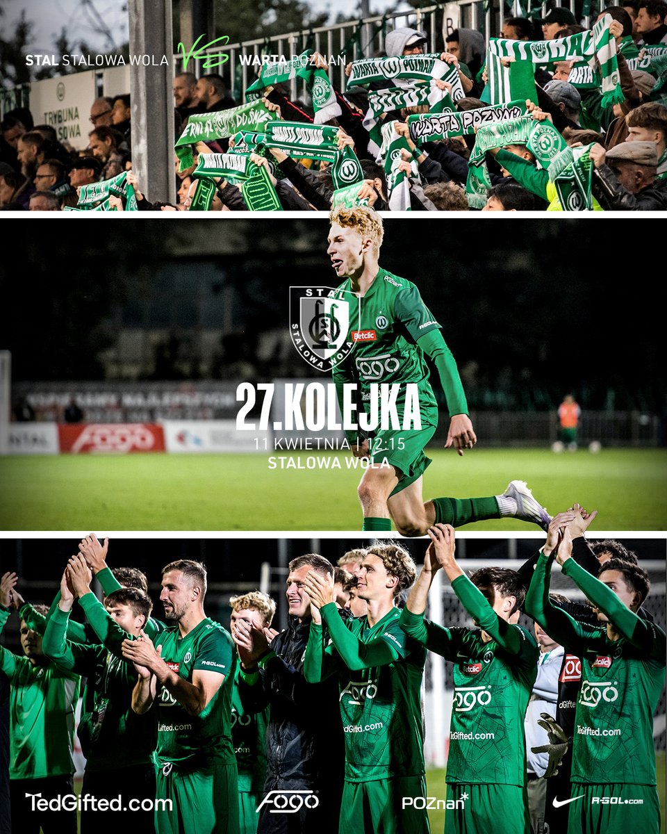 WartaPoznan's tweet photo. ℹ W sobotę Zieloni zagrają w Stalowej Woli w ramach 2⃣7⃣ kolejki @laczynas2liga. Początek meczu #STWWAR o 12:15, transmisja w @sport_tvppl 📺 https://t.co/YhqHvTD5Td