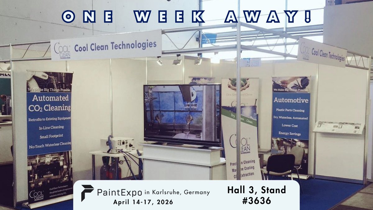 CoolCleanTecLLC's tweet photo. Throwback to 2018, our first year attending PaintExpo. We’re excited to be back with new CO2 cleaning innovations, applications, and pre-treatment solutions to share.
Register FREE using code: PEX26LM and join us at PaintExpo!
https://t.co/1GJKEG1ftI https://t.co/LeemdGwWgz