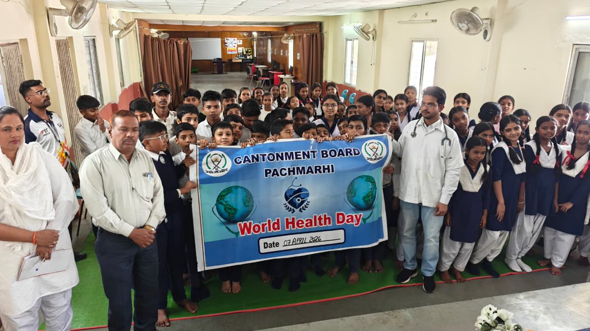 PachmarhiCantt's tweet photo. Awarness Program was conducted at Cantonment high School on World health day 2026 #worldhealthday @SethSanjayMP
@SpokespersonMoD
@RakshaSampada
@pddecc https://t.co/22yN0dPCST